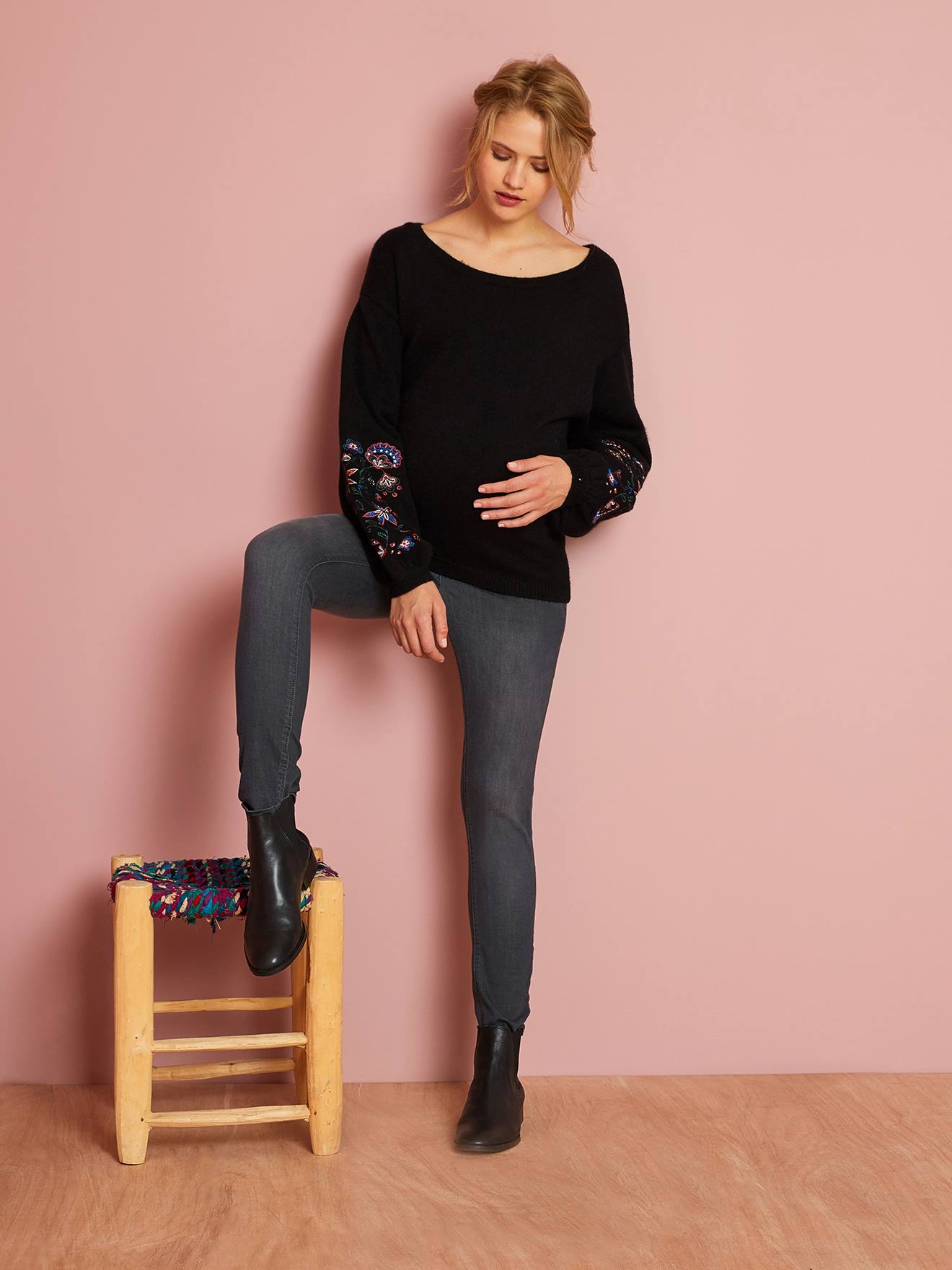 Maternity Slim Stretch Jeans - Inside Leg 30" grey denim