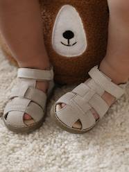 Leather Sandals with Hook-&-Loop Fastenings, for Babies