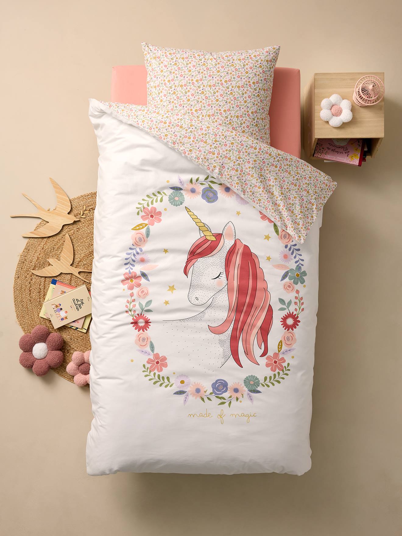 Duvet Cover + Pillowcase Set with Recycled Cotton for Children