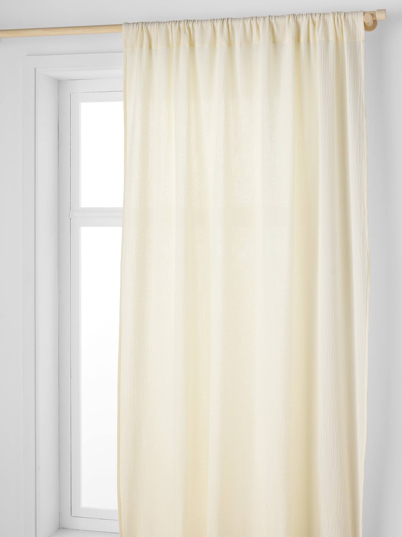 Semi-sheer Rod Pocket Curtain in Cotton Gauze