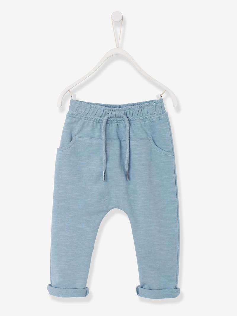 Baby Boys Fleece Trousers slate blue, Baby Vertbaudet