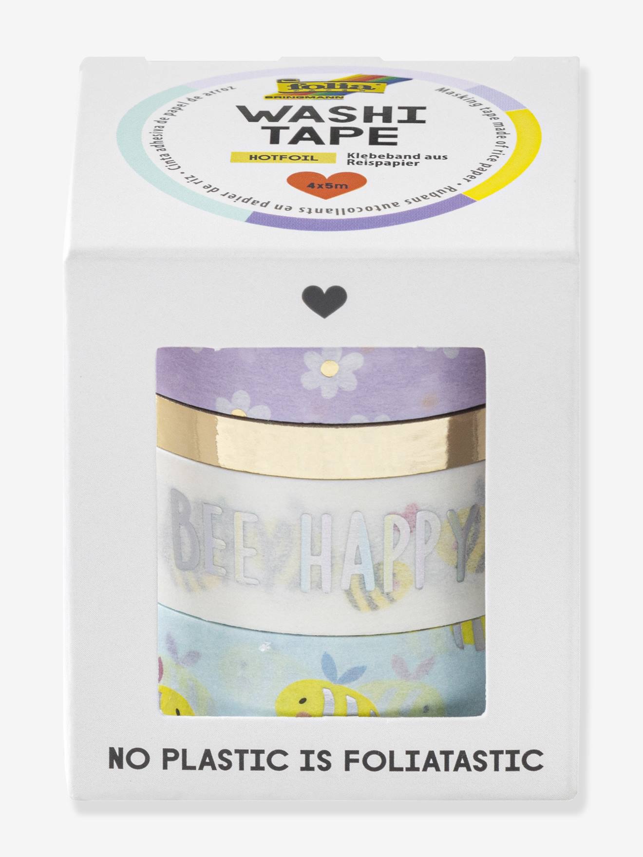 Set of 4 Hotfoil BEES FOLIA Washi Tapes
