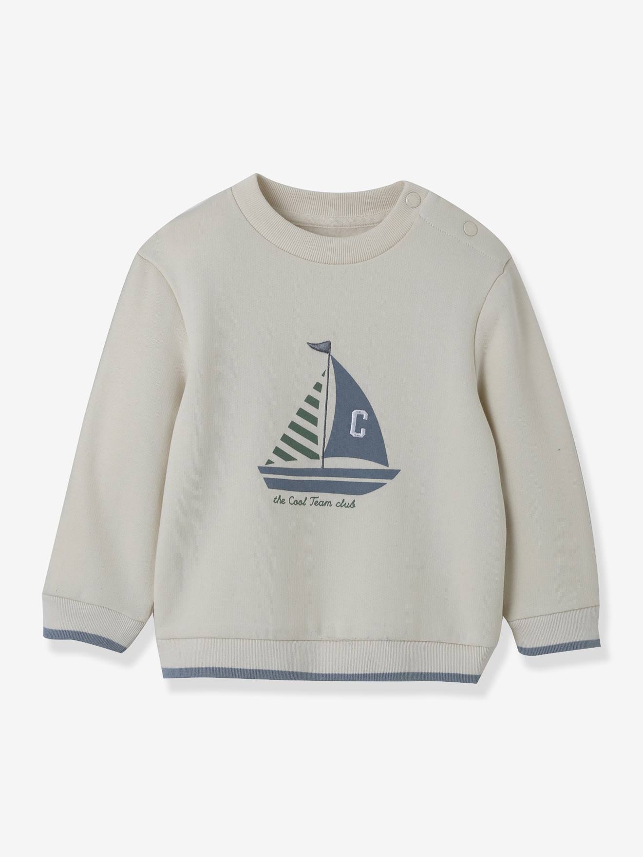 Cotton organic CYRILLUS baby sailing sweatshirt ecru