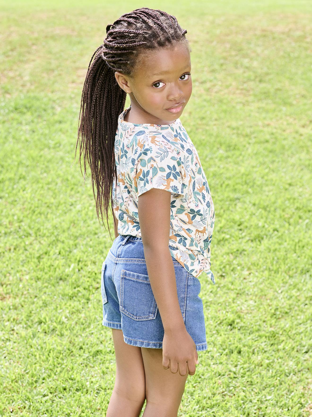 ボトムス・スパッツ main story denim 6y Girls' denim skirt short - medium blue, Girls | Vertbaudet