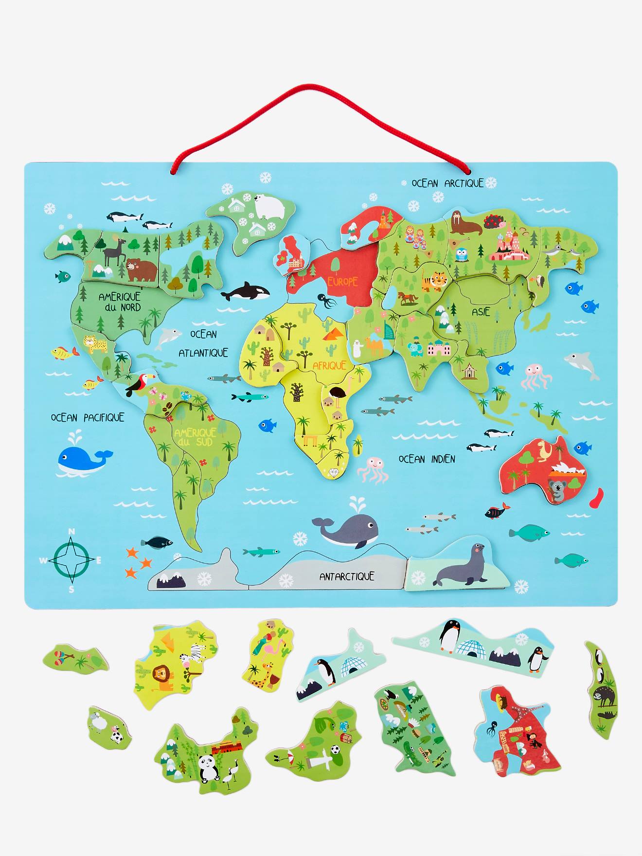 Magnetic World Puzzle - French Version - FSC® Certified multi