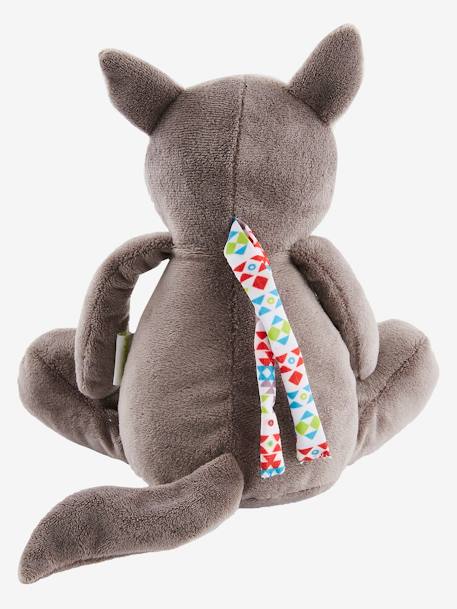 Wolf Soft Toy, Musical Nightlight GREY MEDIUM SOLID WITH DESIGN 