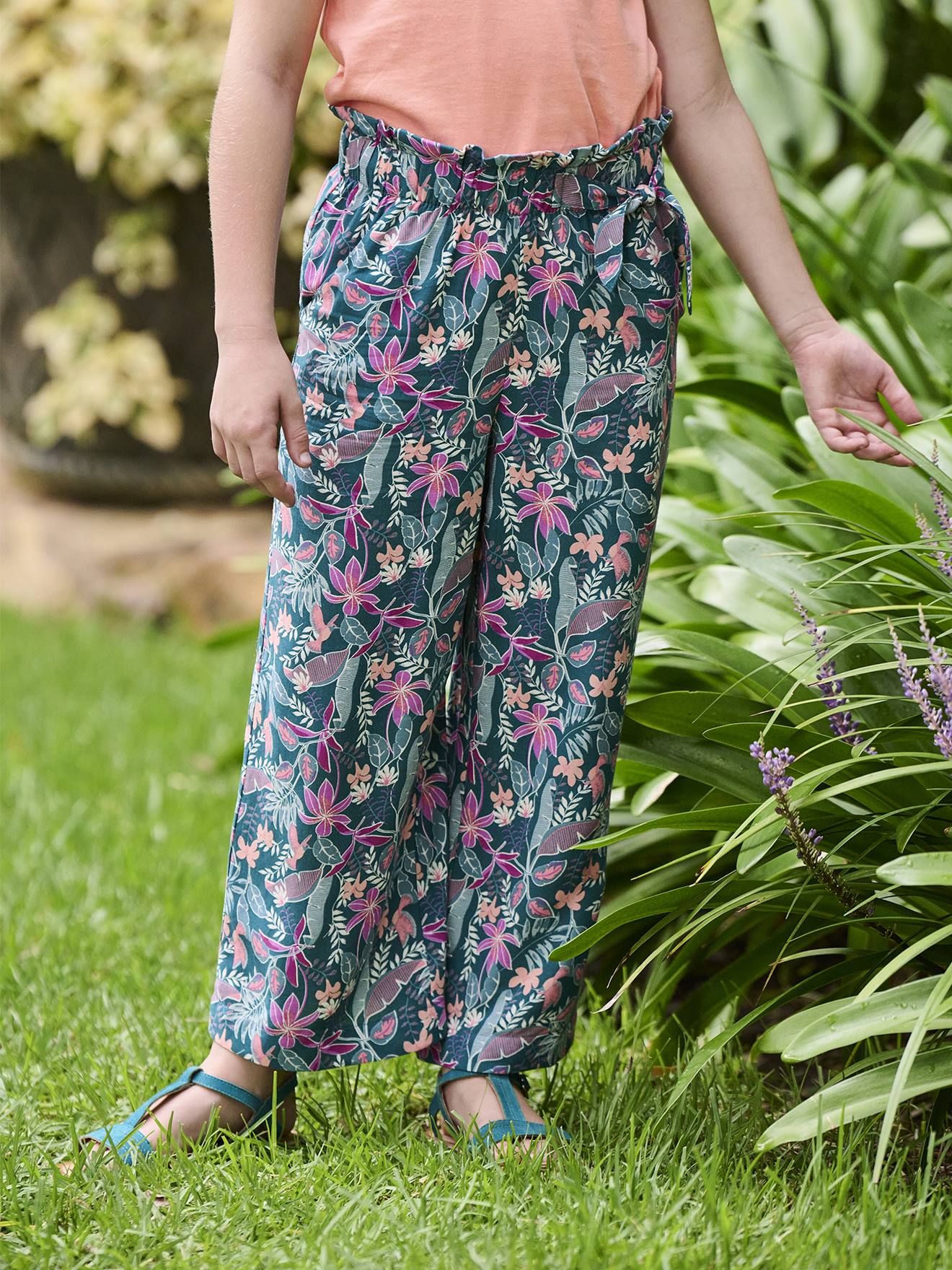 Floral Print Trousers emerald
