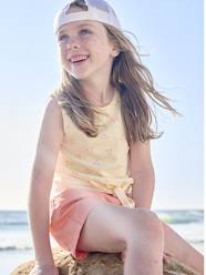 -Printed Sleeveless Top with Bow for Girls