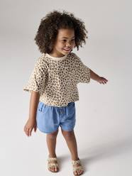 Girls-Easy-to-Put-On Light Denim Shorts, for Girls