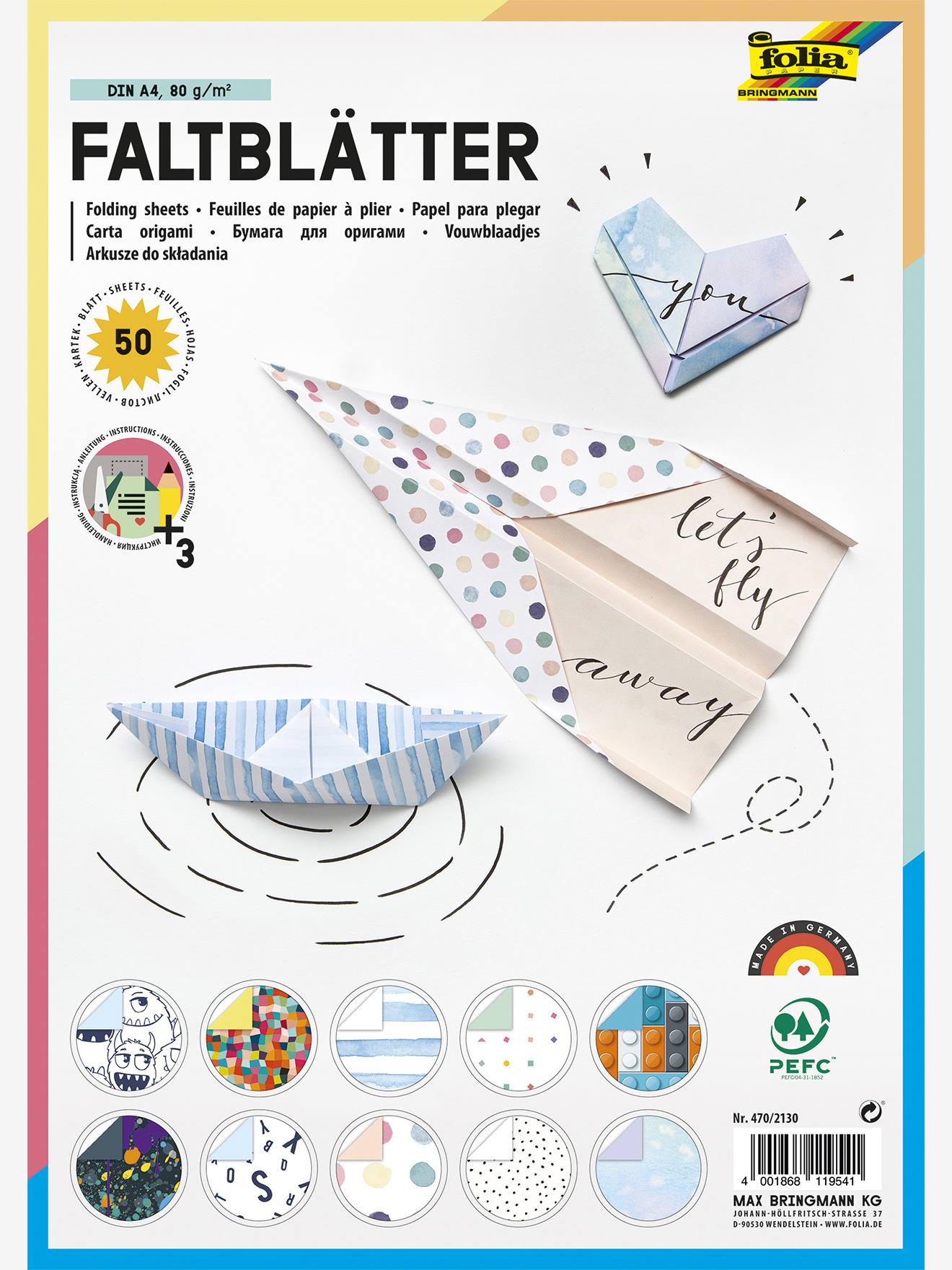 FOLIA DIN A4 Printed Origami Paper