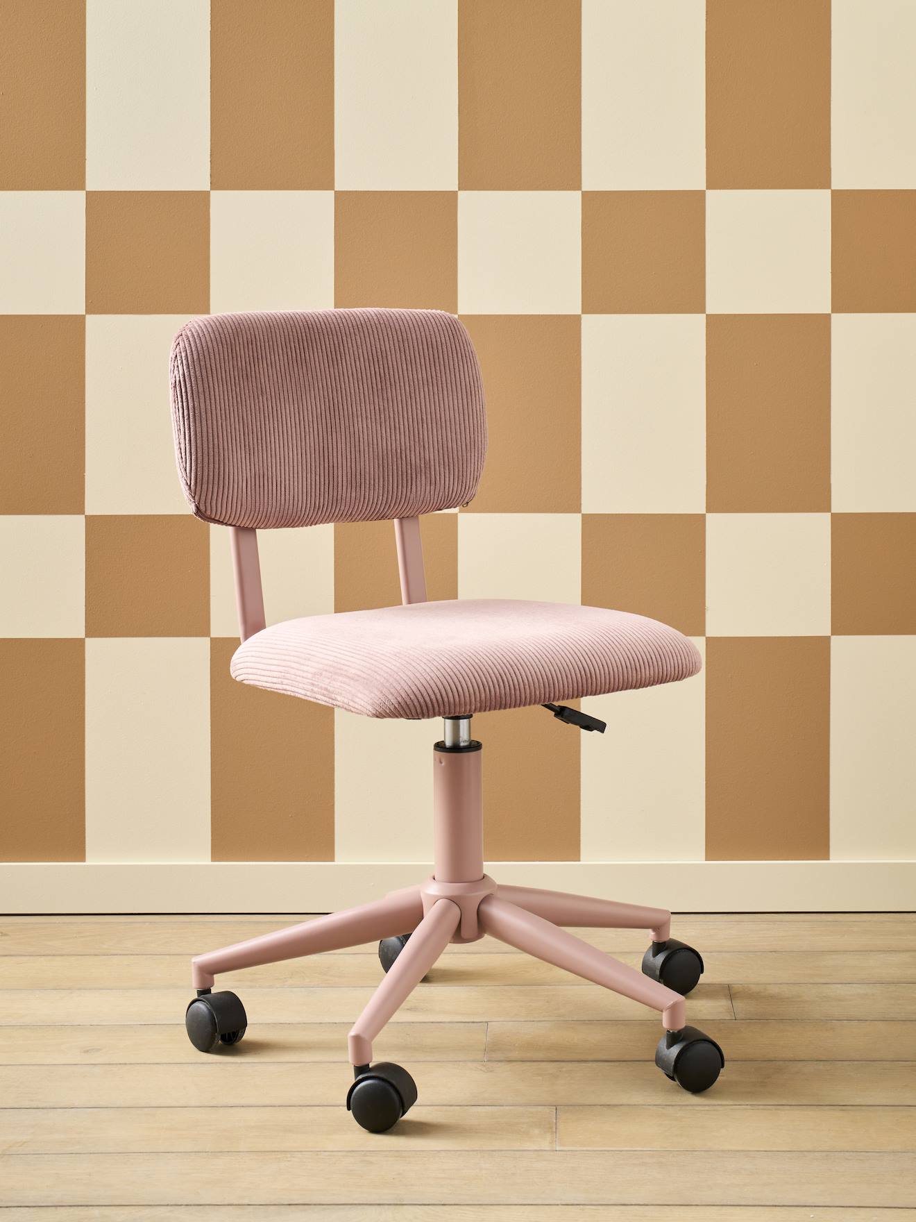 Velour Desk Chair with Castors