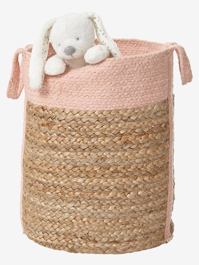 Wicker Basket - wicker/pink, Bedroom Furniture & Storage | Vertbaudet