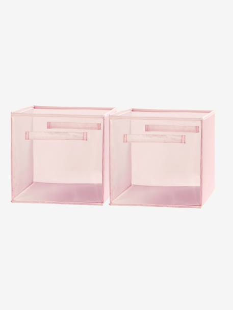 Set Of 2 Storage Boxes Pink Bedroom Furniture Storage Vertbaudet