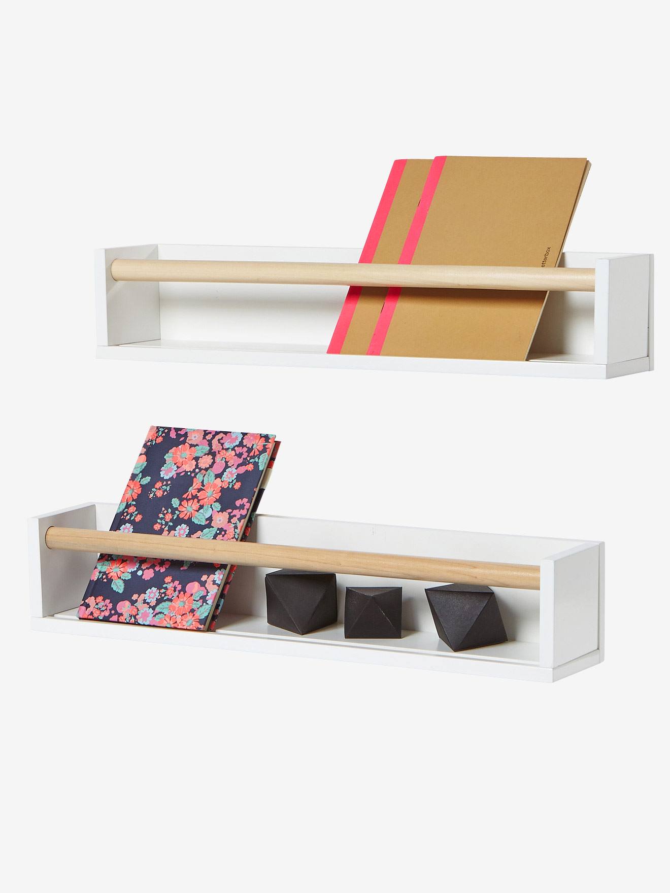 Set of 2 Book Shelves wood - 2