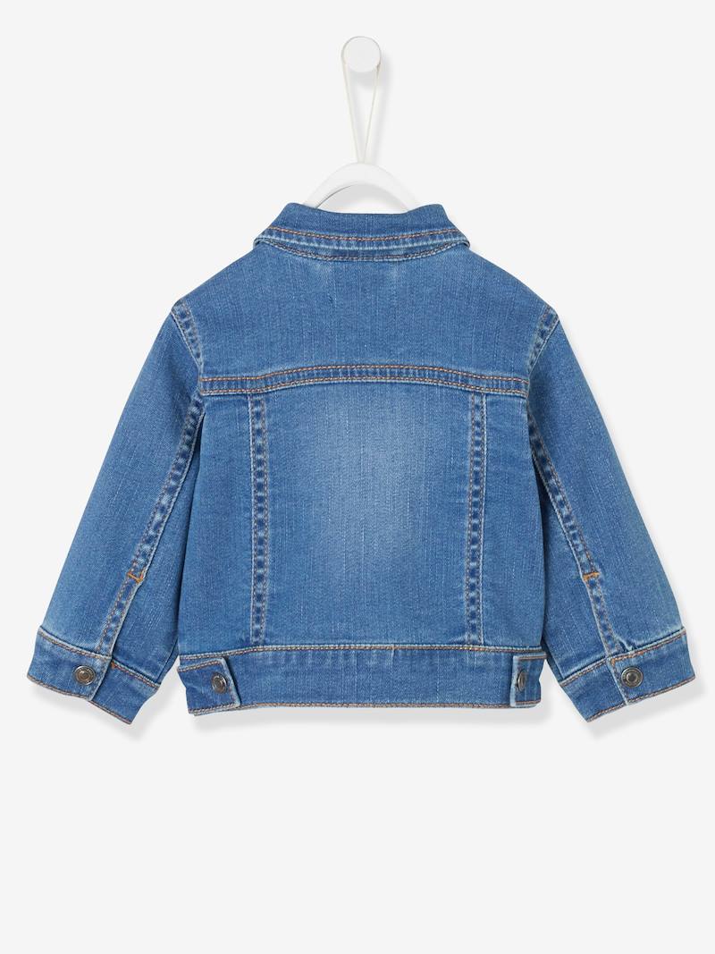 Denim Jacket with Patches for Baby Boys - blue dark wasched, Baby ...
