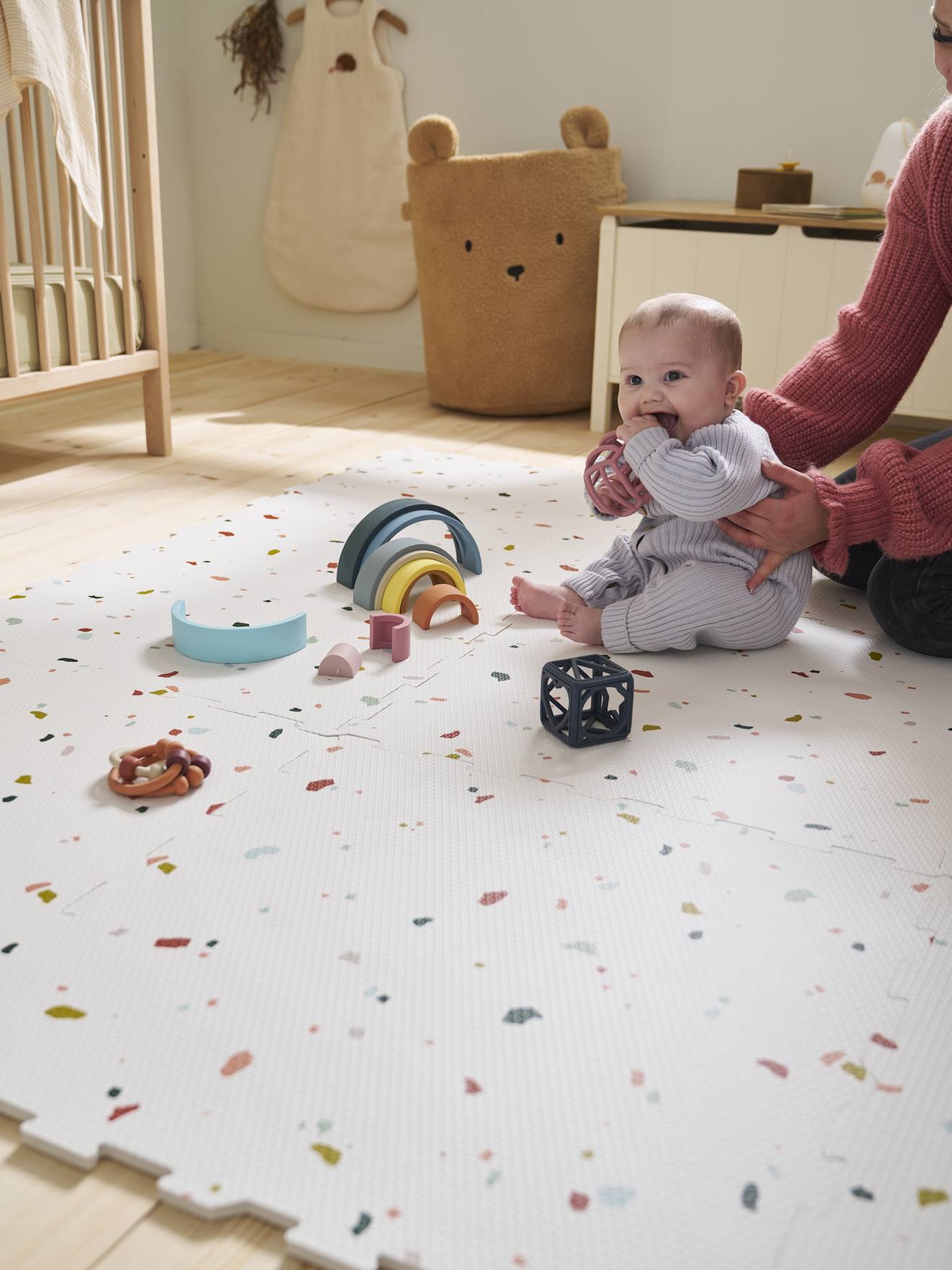 Large 9 Tile Foam Mat ecru