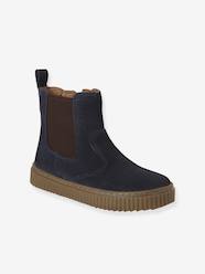 Shoes-Boys Footwear-Leather Chelsea Boots with Elastic & Zip for Boys