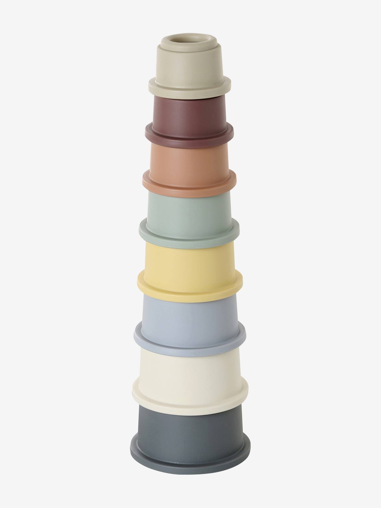 Stacking Cups in Soft Plastic multicoloured