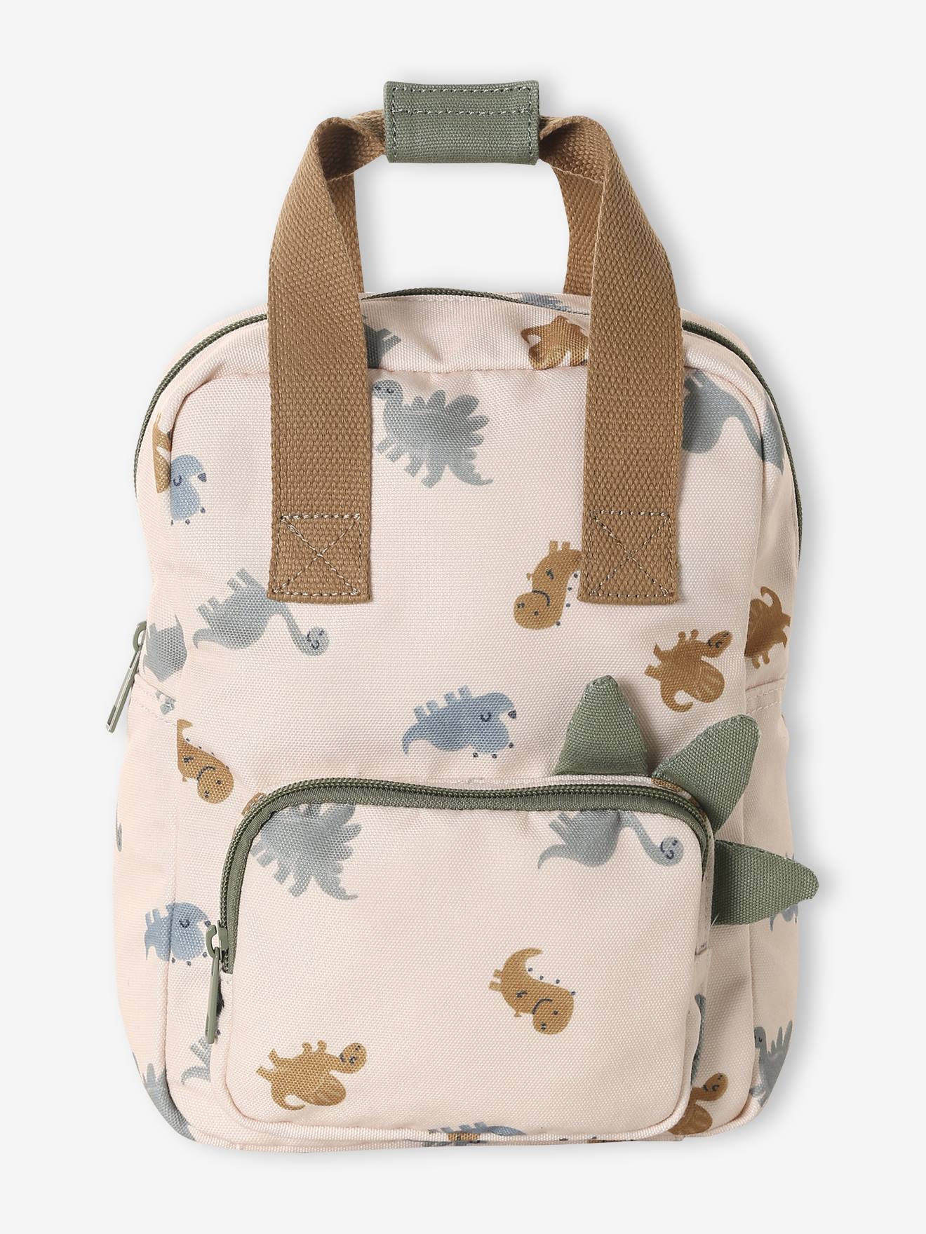 Boys' dinosaur print nursery backpack vanilla