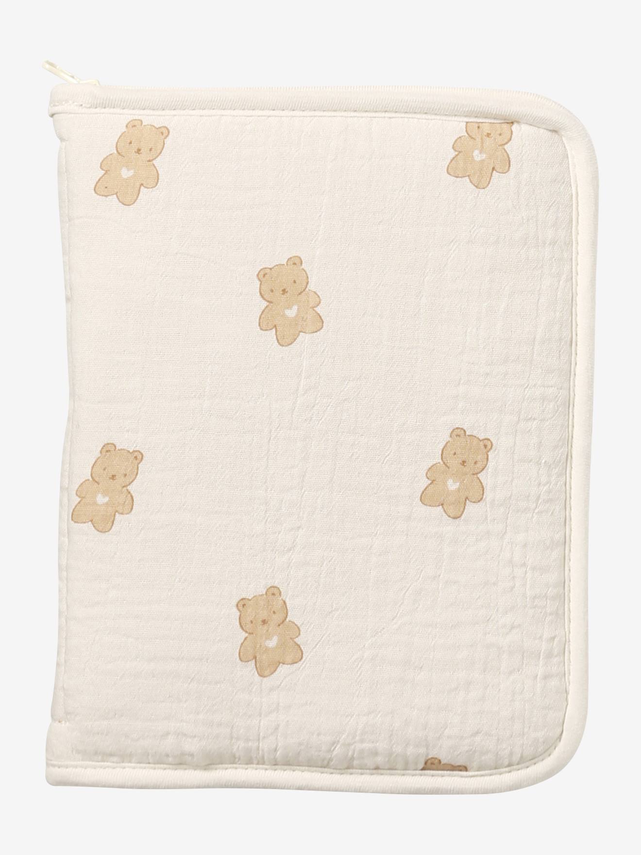 Health Record Cover in Cotton Gauze ecru