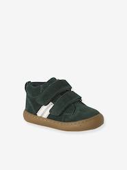 Mid-top fur-lined leather trainers with touch 'n' close fastening for babies