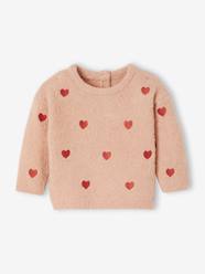 -Embroidered little hearts baby jumper