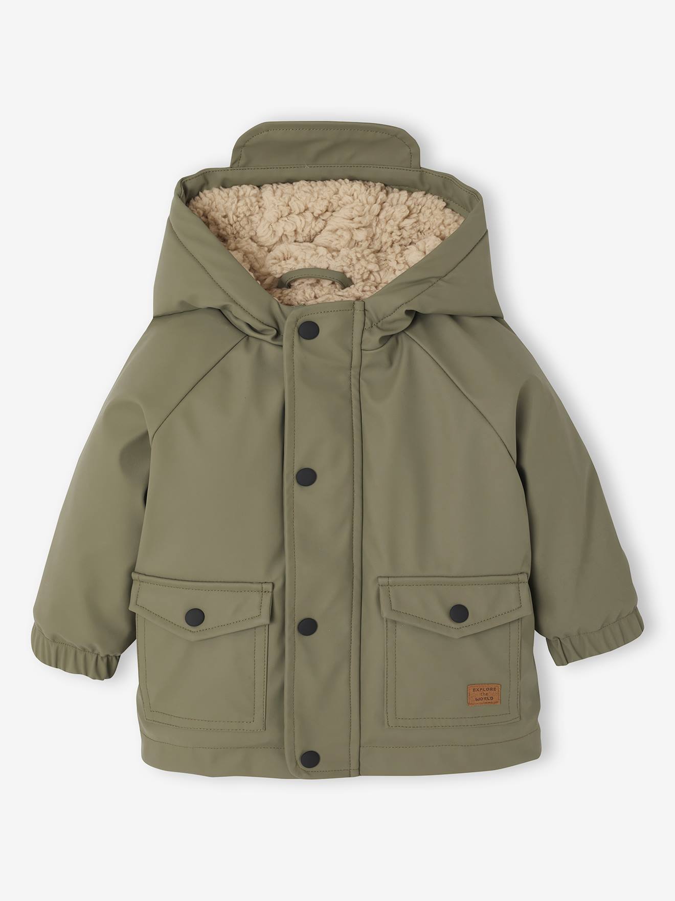 Sherpa-Lined Hooded Raincoat