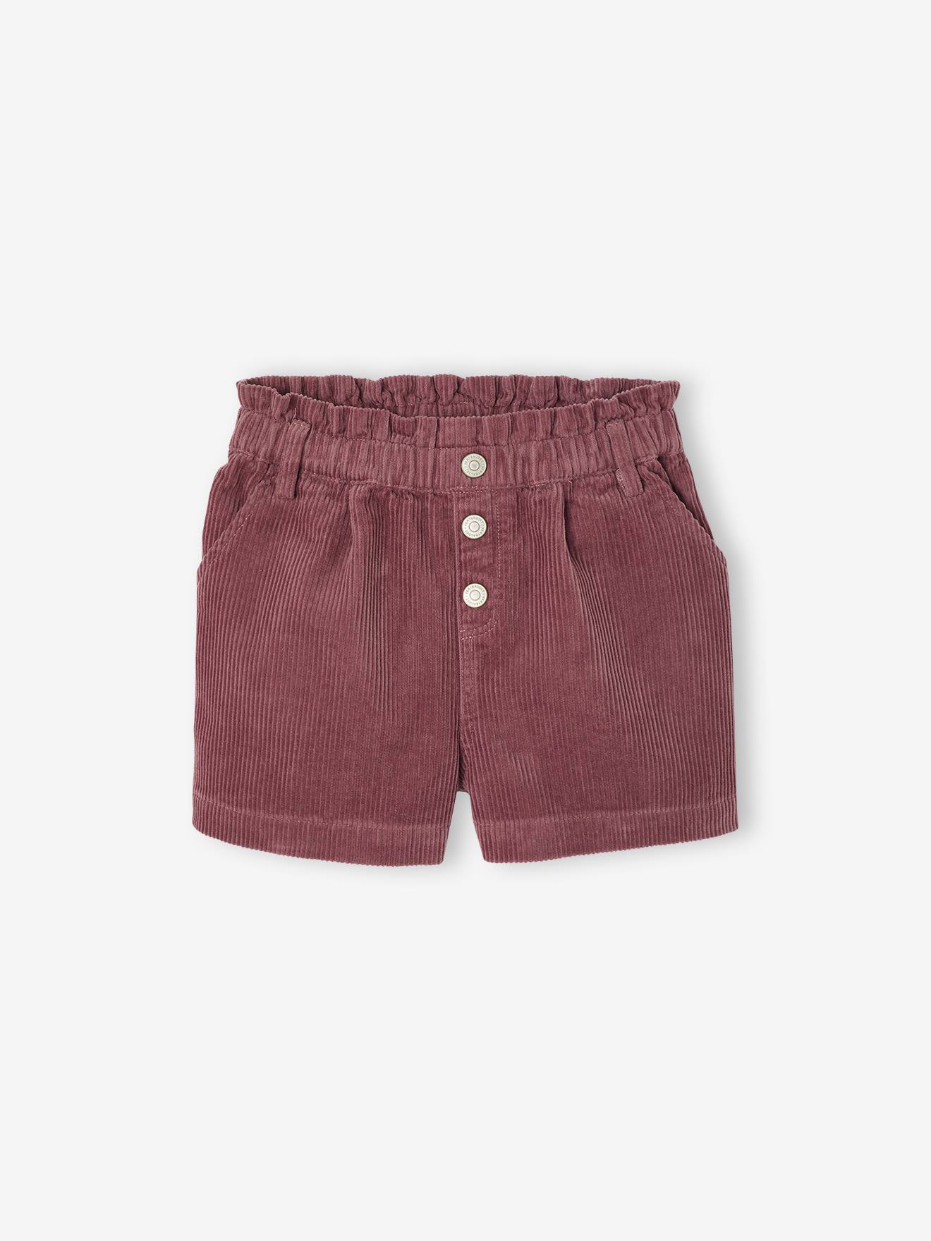 Paperbag-Style Corduroy Shorts