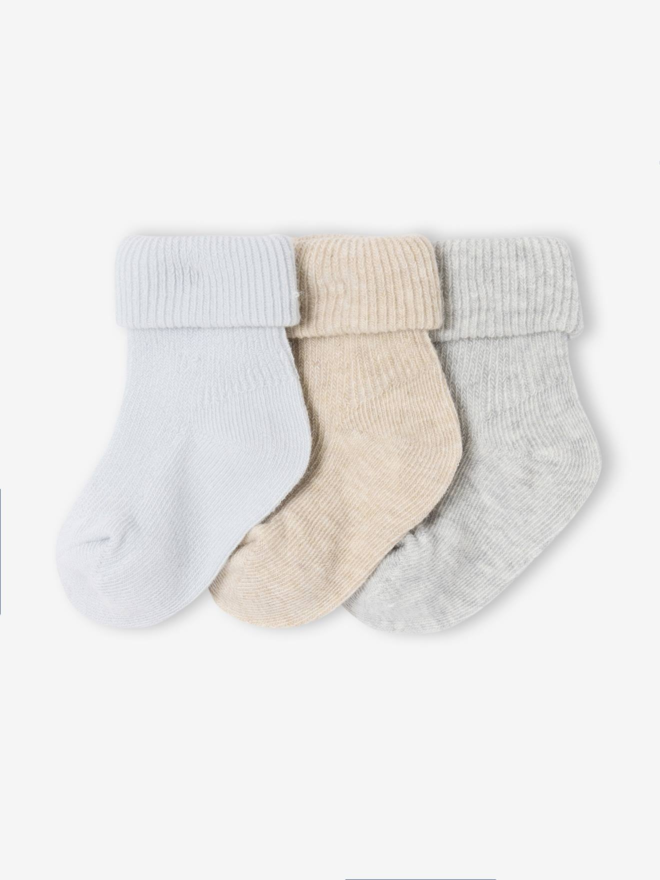 pairs of plain baby socks marl