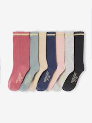 Girls-Pack of 7 Pairs of Socks in Lurex for Girls
