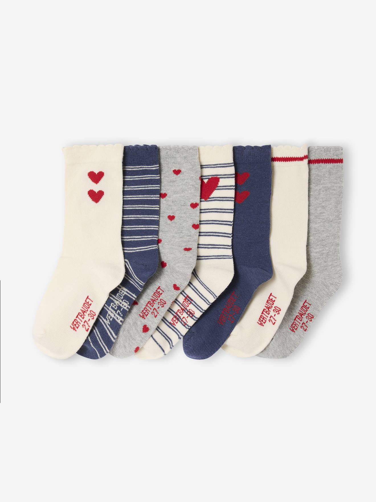 pairs of girl's "hearts" socks ecru