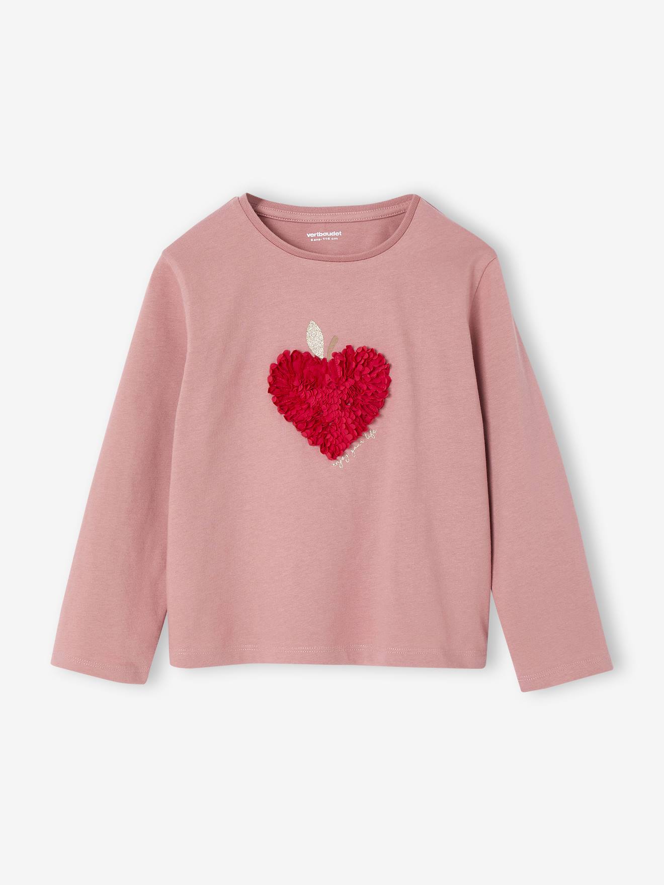 Long Sleeve T-Shirt with Heart in Relief