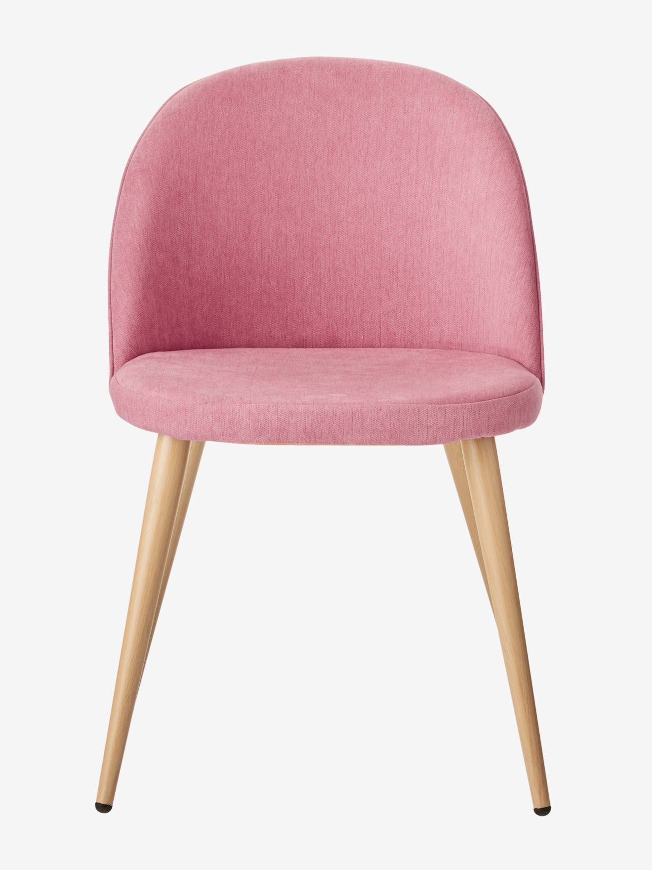 Desk Chair Junior Special In Fabric Pink Light Solid With Design