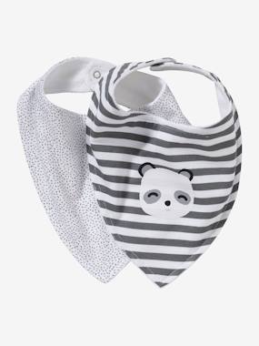 Pack of 2 Bandana-Style Bibs dark whale