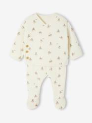 -Quilted Set: Cardigan + Fully Printed Footed Trousers