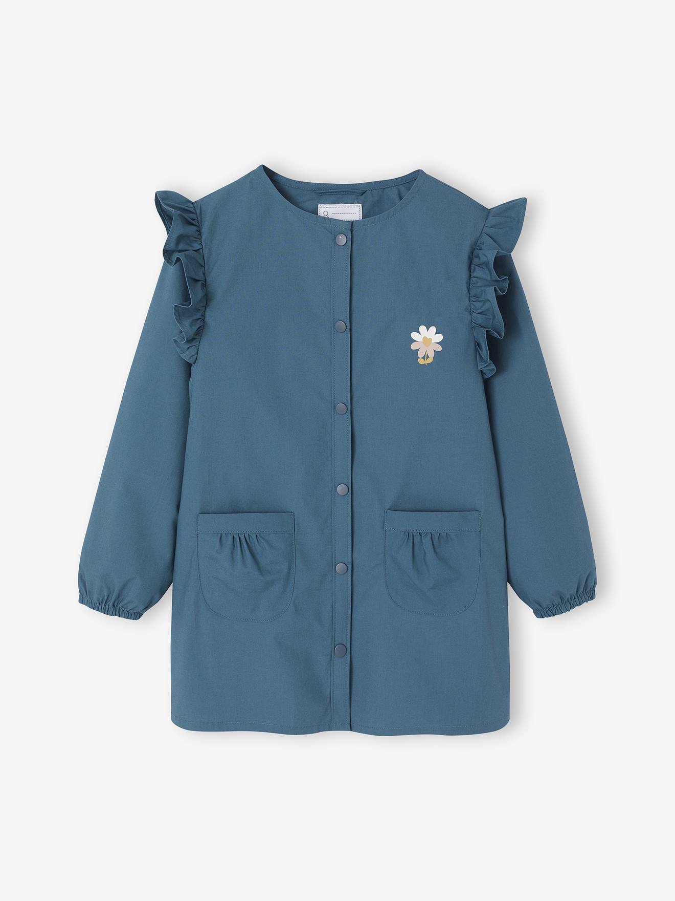 MARGOT plain girl's smock emerald