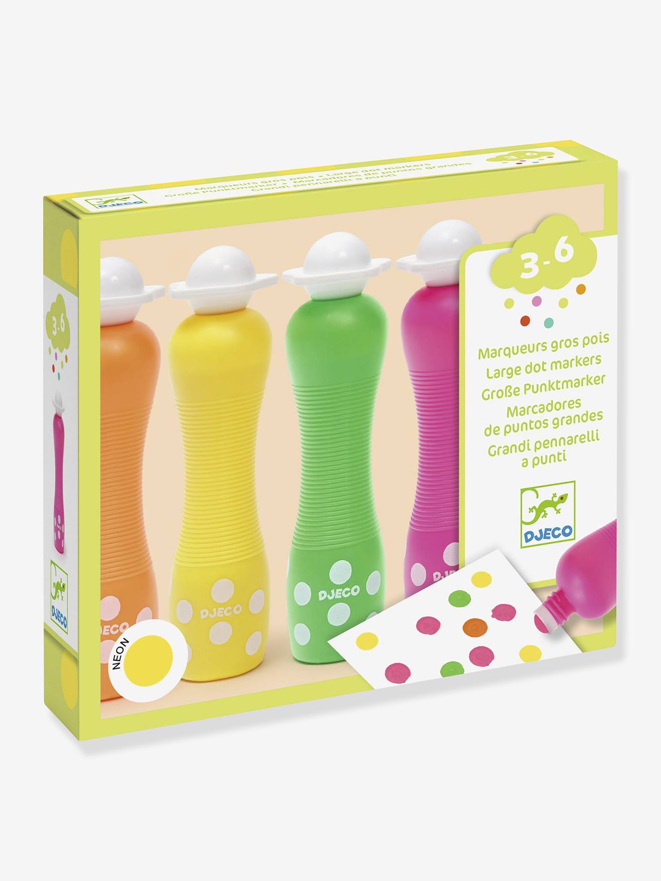 4 DJECO chunky dot markers