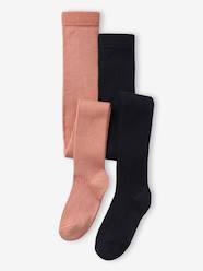 Pack of 2 Pairs of Rib Knit Tights for Girls