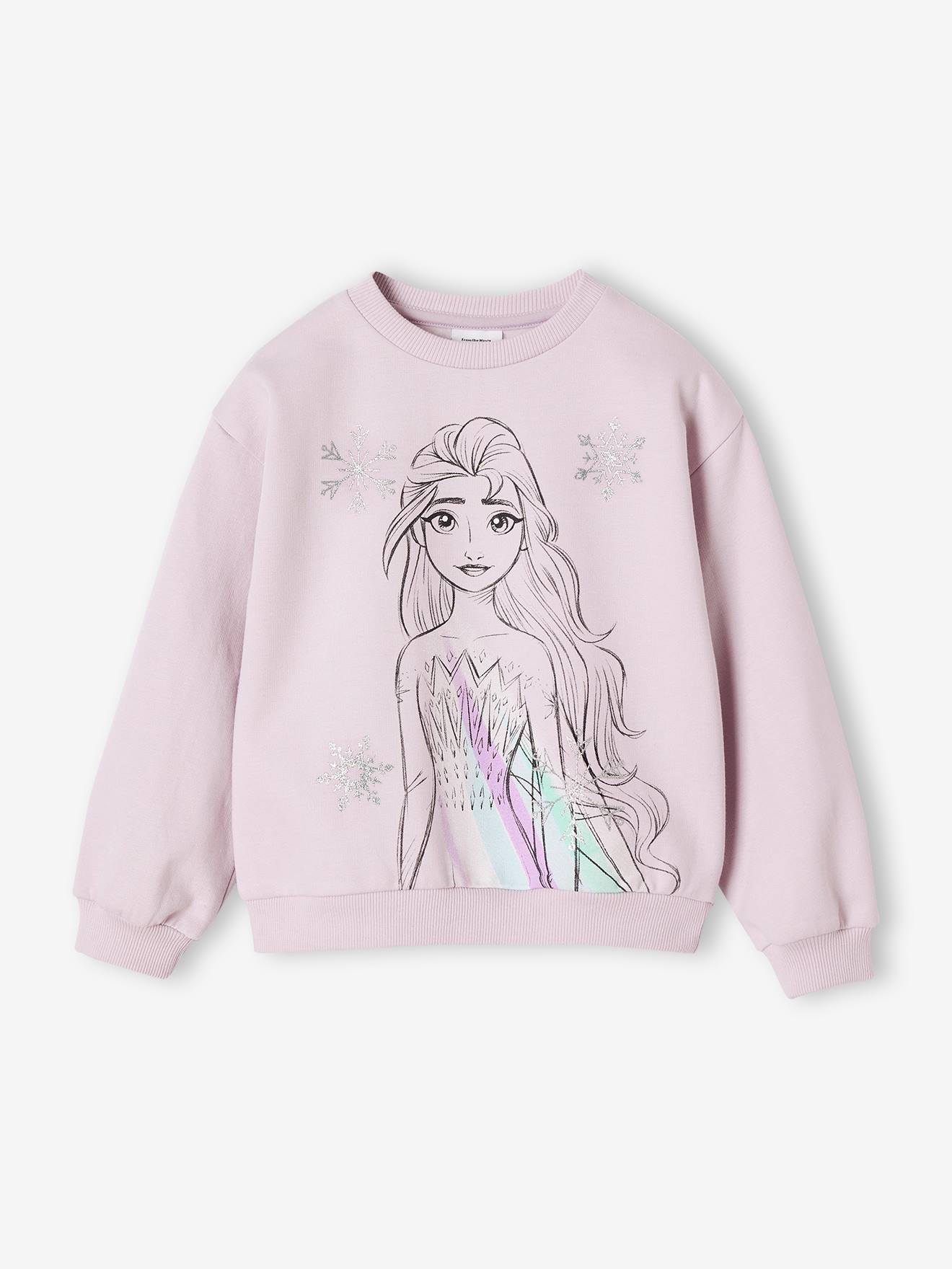 Reine des Neiges Elsa glitter sweatshirt soft lilac