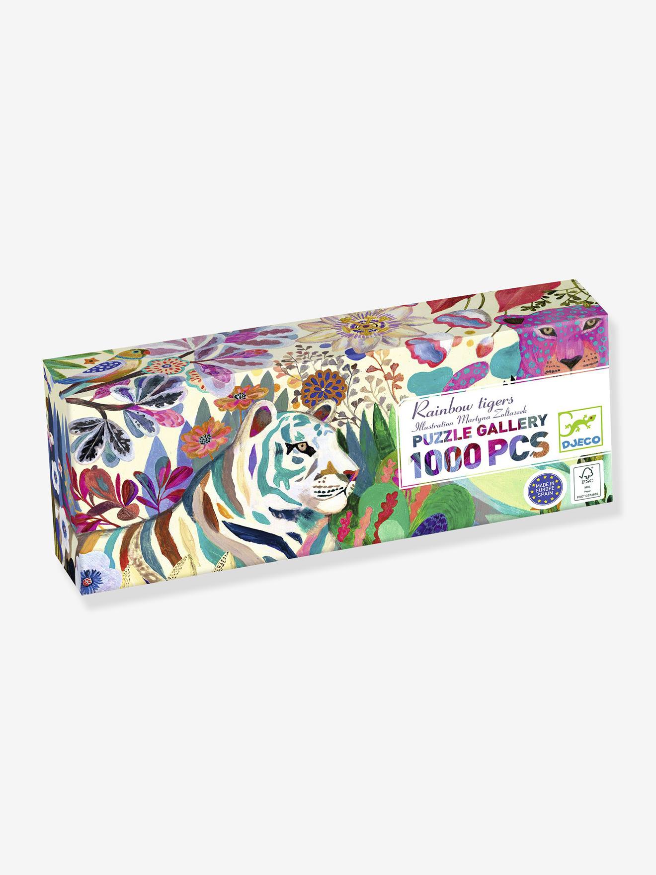 Puzzle gallery 1000pcs - rainbow tiger DJECO multicoloured