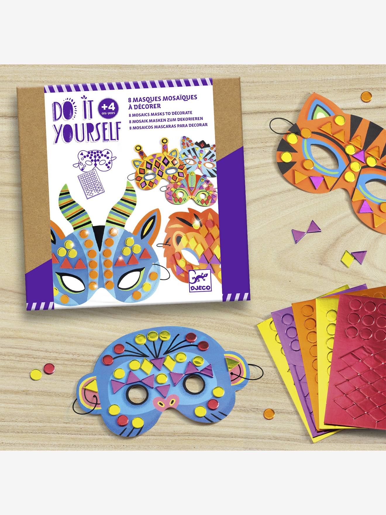 Creative kit Jungle animals 5 DJECO masks multicoloured