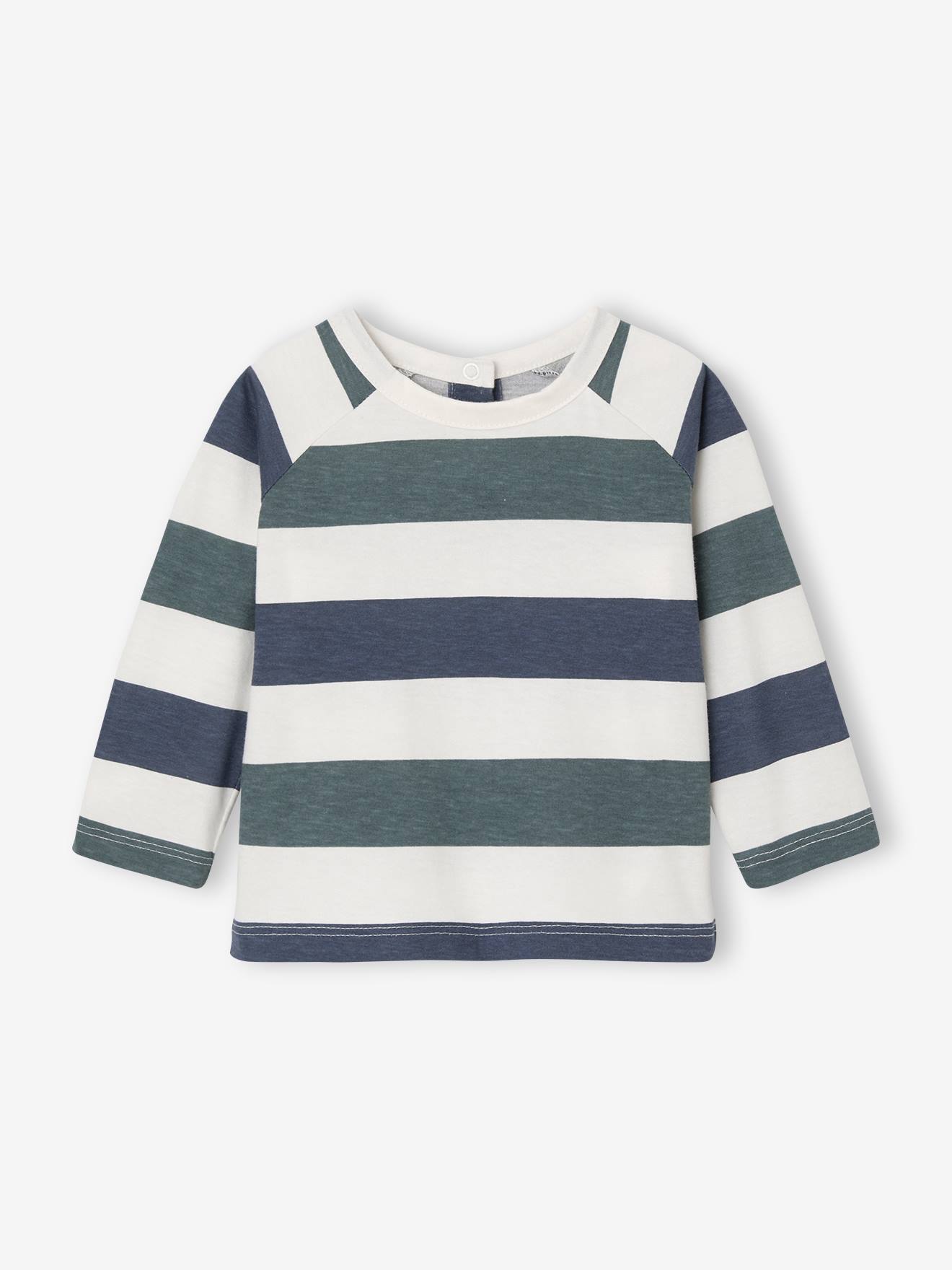 Striped long-sleeved baby t-shirt