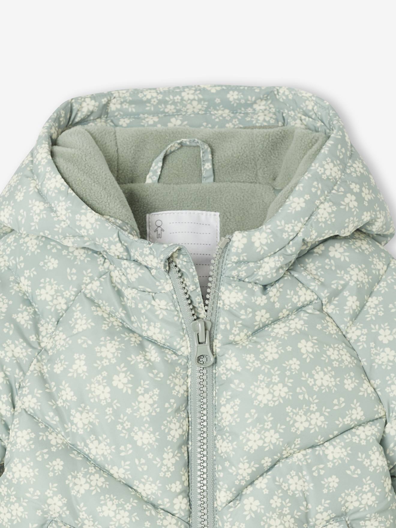 Lightweight Jacket with Printed Hood for Babies - sage green, Baby 