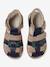 Touch Fastening Leather Sandals for Boys Beige+Black 