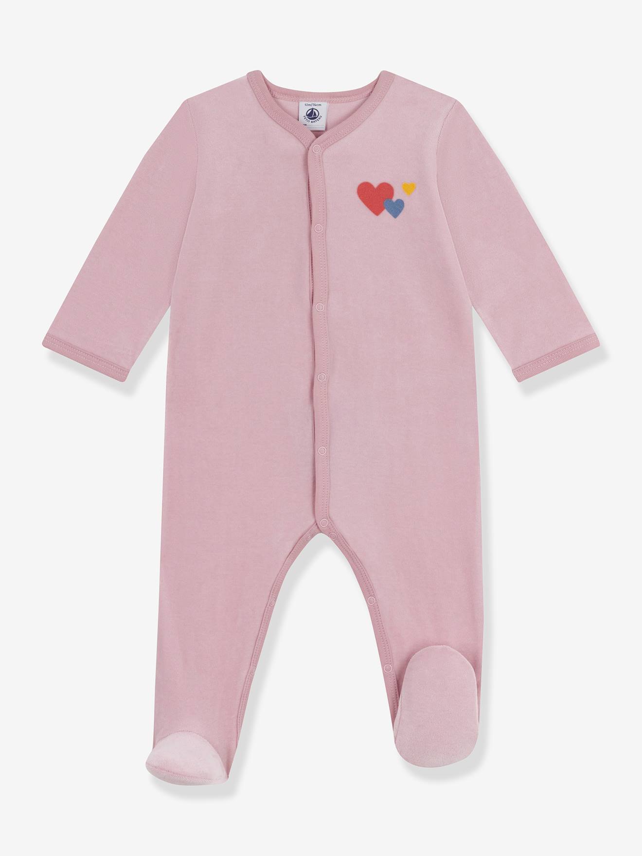 Plain Velour Sleepsuit for Babies