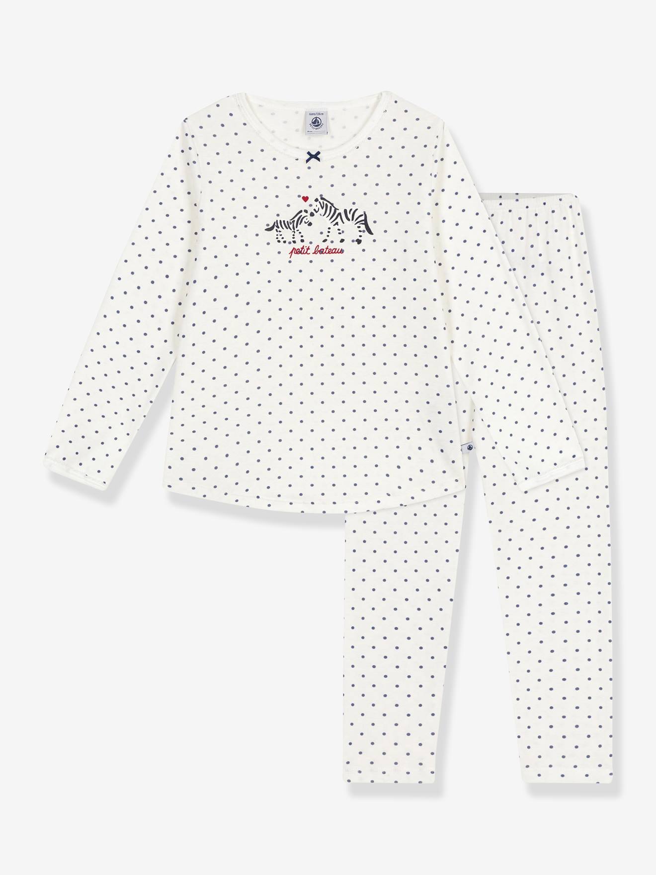 Girls' pyjamas in PETIT BATEAU polka dot print cotton