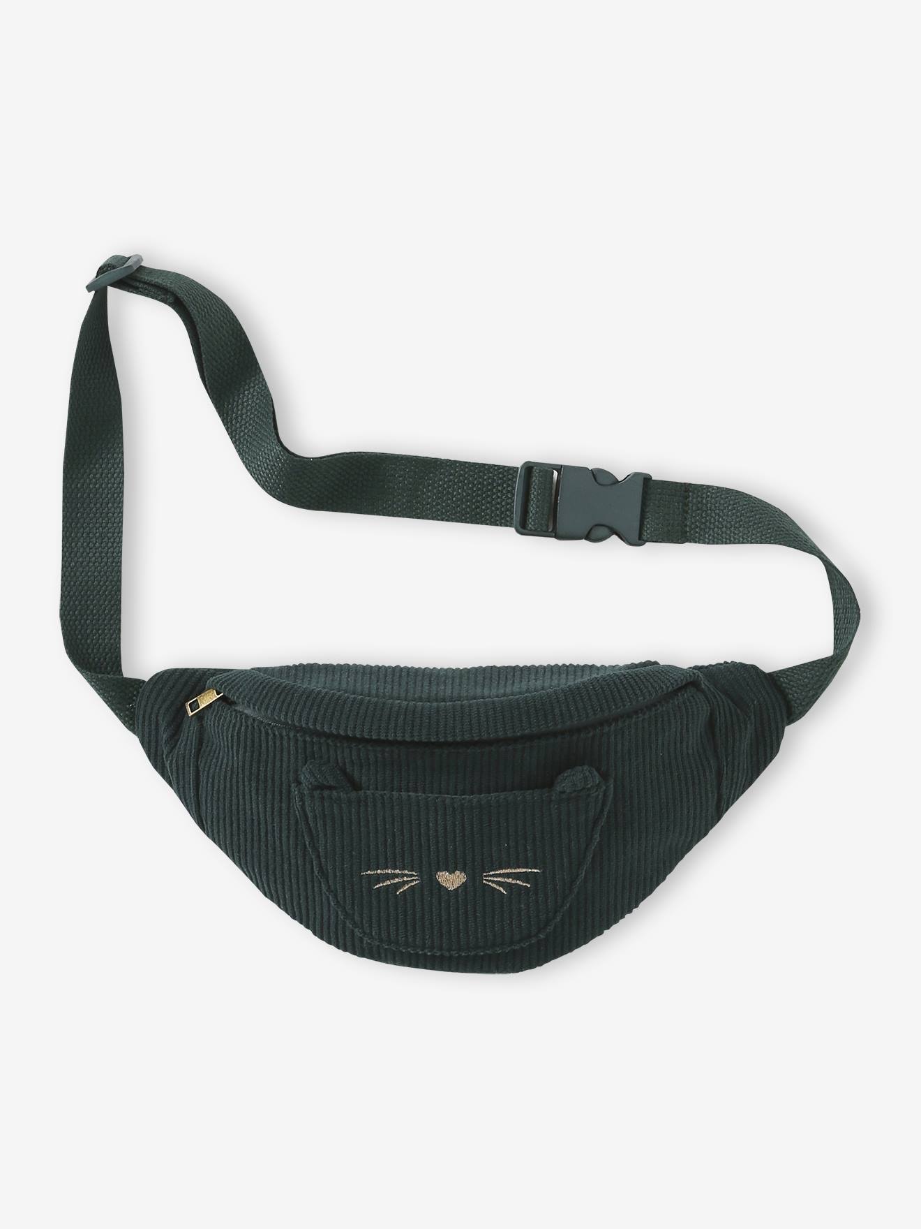 Corduroy Bumbag with Cat Design