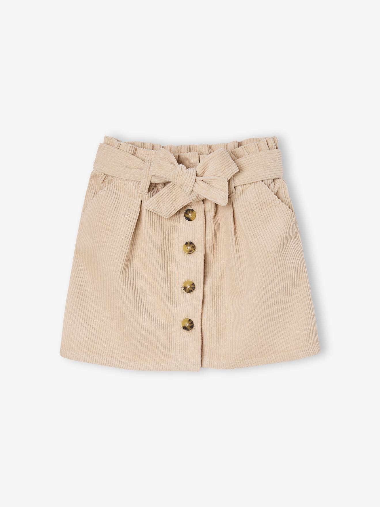 Paperbag Style Skirt in Corduroy