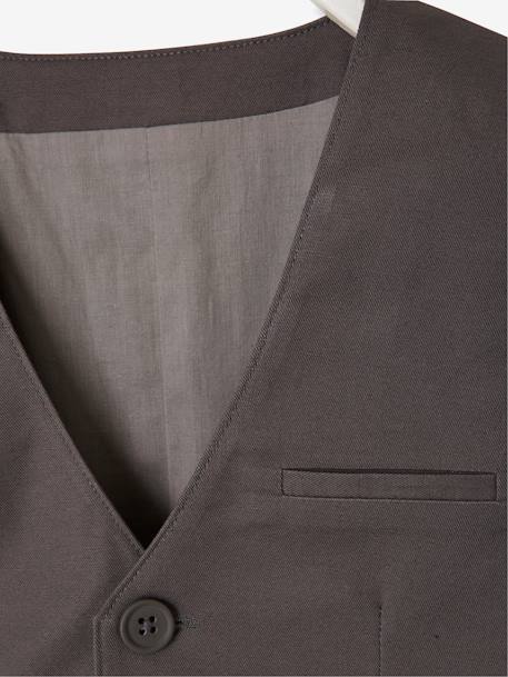 Occasion Wear Cotton/Linen Waistcoat for Boys - grey dark solid, Boys ...