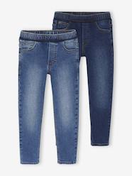 Boys-Pack of 2 Slim Leg Jeans with Elasticated, Adjustable Waist